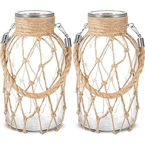 Sabary Set of 2 Rope Net Dry Flower Glass Vase Cover