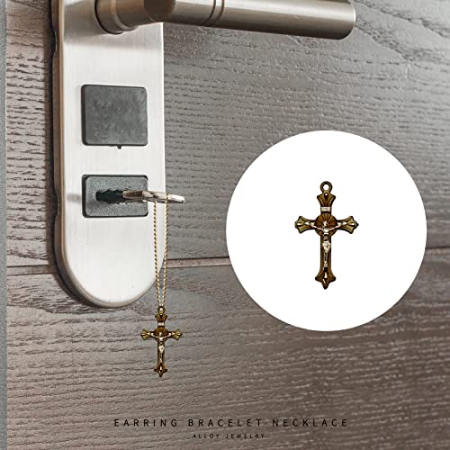 60Pcs Assorted Alloy Jesus Cross Charms Religious Charm Crucifix Pendants Beads For Jewelry Making Crafting For Diy Necklace Bracelet Earring Keychain(Mix 4 Colors) #TOP4