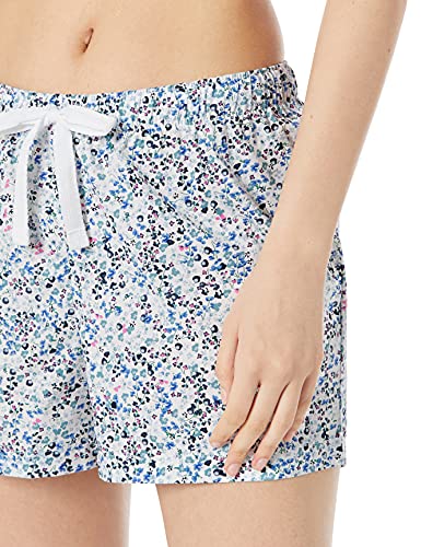 Amazon Essentials Women's Poplin Short And Sleep Tee Set, Blue, Floral, Large #TOP2