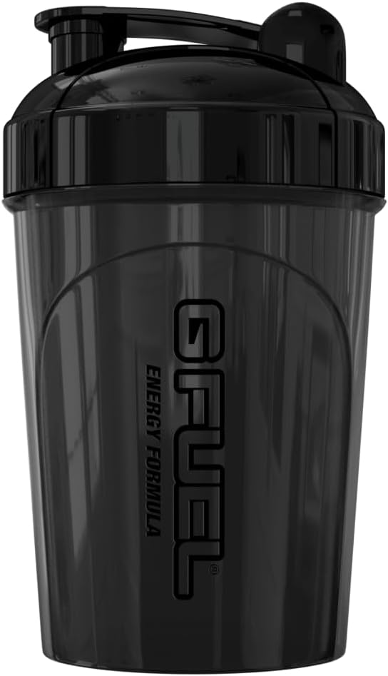 G Fuel Blacked Out Shaker Bottle, Drink Mixer for Pre Workout, Protein Shake, Smoothie Mix, Meal Replacement Shakes, Energy Powder and More, Blender Cup, Portable Safe, BPA Free Plastic - 16 oz