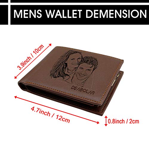 Aolun Custom Photo Wallets for Men,Customized Engraved Leather Wallets,Personalized Gifts for Father,Husband,Son4