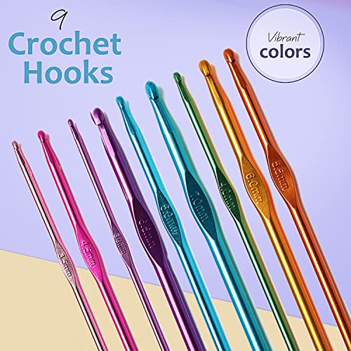 Image of Hearth & Harbor Crochet Kit with 1100 Yards Assorted Yarn Kit, Ergonomic Hooks, Crocheting Instruction, Knitting & Crochet Supplies - Beginner Crochet Kits for Adults, Ideal for Amigurumi