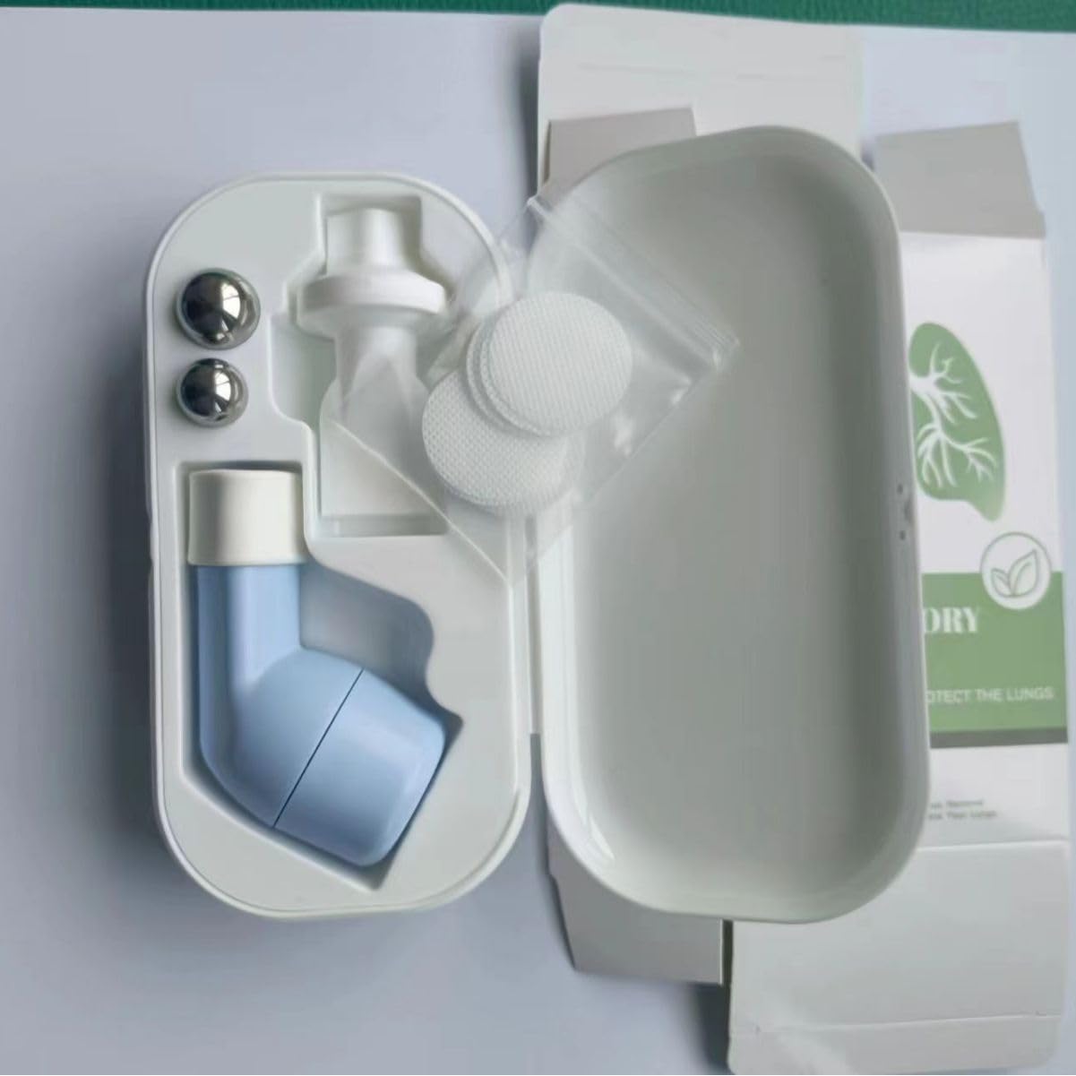 Appareil d'exercice respiratoire pour poumons, Appareil d'expansion pulmonaire et de soulagement du Mucus, entraîneur d'exercice Portable avec étui de Voyage avec 2 balles