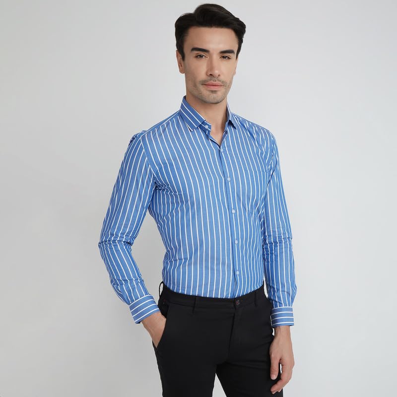 Image of Men's Striped Cotton Formal Shirt