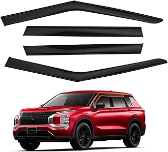 Tape-On Window Visors Rain Guards FIT 2022–2023 Mitsubishi Outlander – 4PCS Vent Deflectors, Acrylic, UV-Resistant, Easy 3M Installation