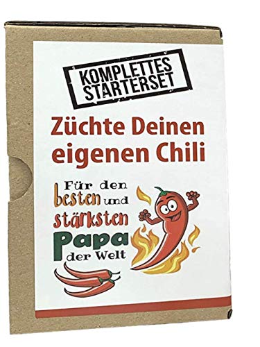 Vatertagsgeschenk Chili Anzuchtset - Geschenkidee stärkster Papa der Welt - Geschenk Vatertag