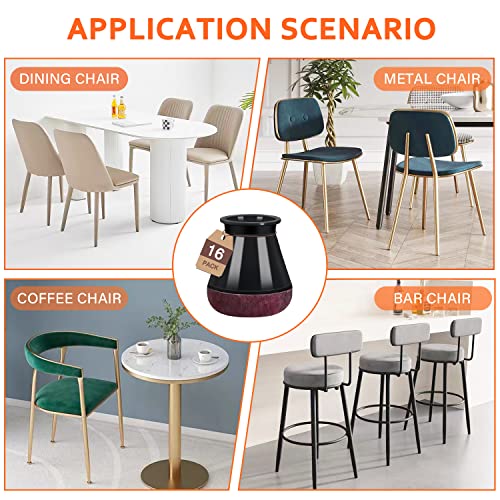 2023 New Chair Leg Floor Protector Chair Sliders Floor Protector Rubber Chair Leg Protectors For Hardwood Floors Felt Furniture Pads Silicone Caps 16Pack Black Extra Small (Fit:0.5"-0.8") #TOP5