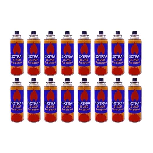 DISPAU Pack de Cartuchos de Gas Butano 220g, 100% Butano Puro, para Hornillos, Quemadores y Cocinas Portátiles, con Válvula de Seguridad (16 BOMBONAS)