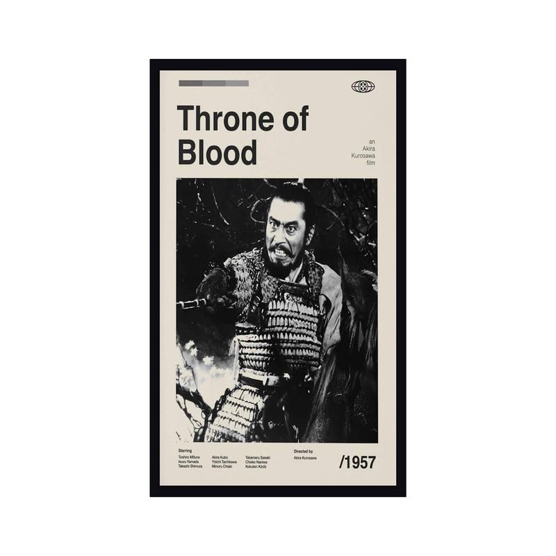 Image of BLINKART Throne Of Blood Movie Poster Frame 8x12 Inch | Premium 300 GSM Paper Wall Print | Mid Century Vintage Film Artwork for Home, Bedroom, Living Room, Office | Framed Photo Decor