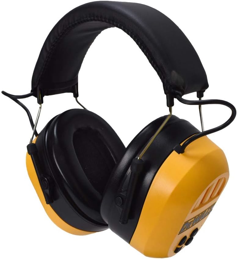 DPG17 Rechargeable Bluetooth Hearing Protection, Black/Yellow, Adjustable Headband, NRR 25
