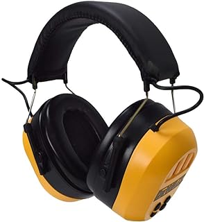 DEWALT DPG17 Rechargeable Bluetooth Hearing Protection, Black/Yellow, Adjustable Headband, NRR 25