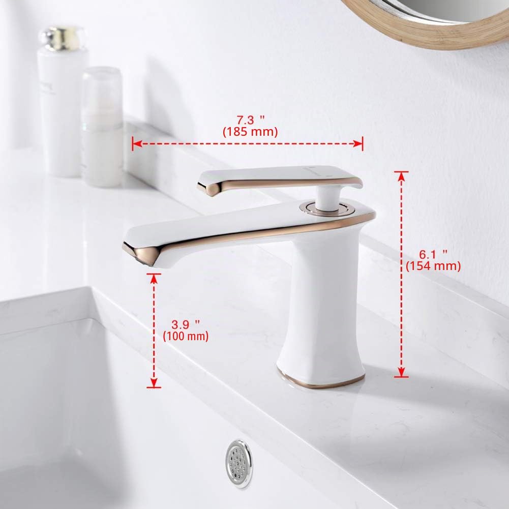 GRIFEMA G1001W Lyon-Miscelatore Lavabo, Rubinetto Monocomando per Bagno, Bianca [Exclusiva Amazon] [Esclusiva Amazon]