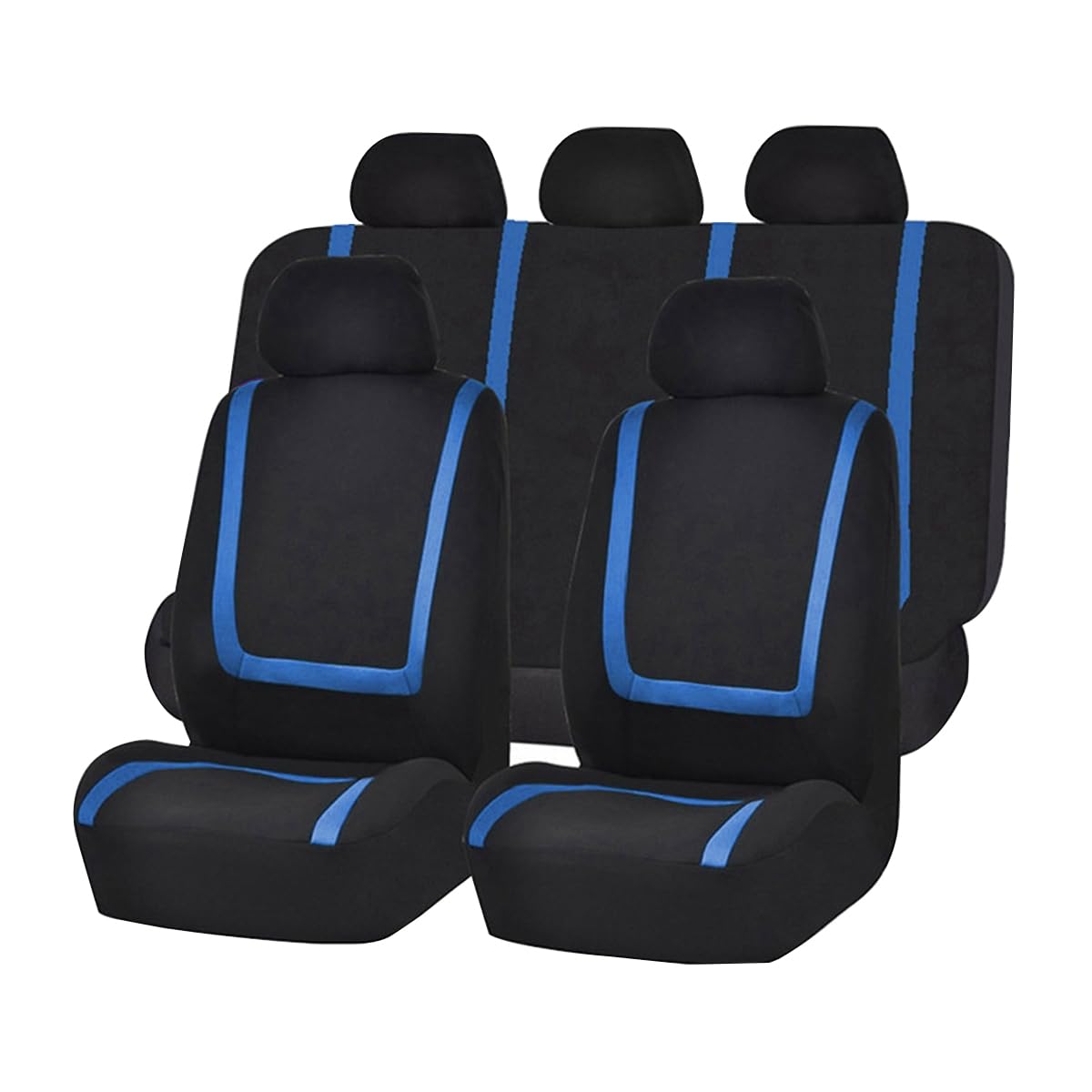JNNJ 9 Piezas Protector Universal para Asiento de Coche, Protector de Asiento Delantero para Conductor y Copiloto, Fundas Coche Asientos Accesorios Universales para SUV Camión Transportar(Azul)