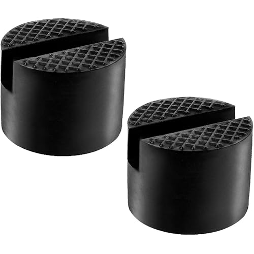 DEDC Universal Floor Jack Pads, Thickened Rubber Jack Adapter Pads Pinch Welds Protector Pucks, Car Lift Frame Rail Protection Accessories - 2 Pcs