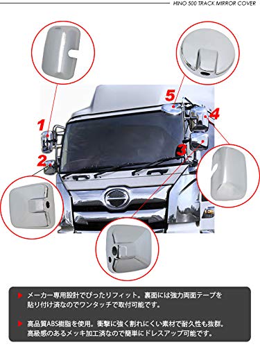 Amazon | 日野 17プロフィア メッキ ミラーカバー 5Pセット