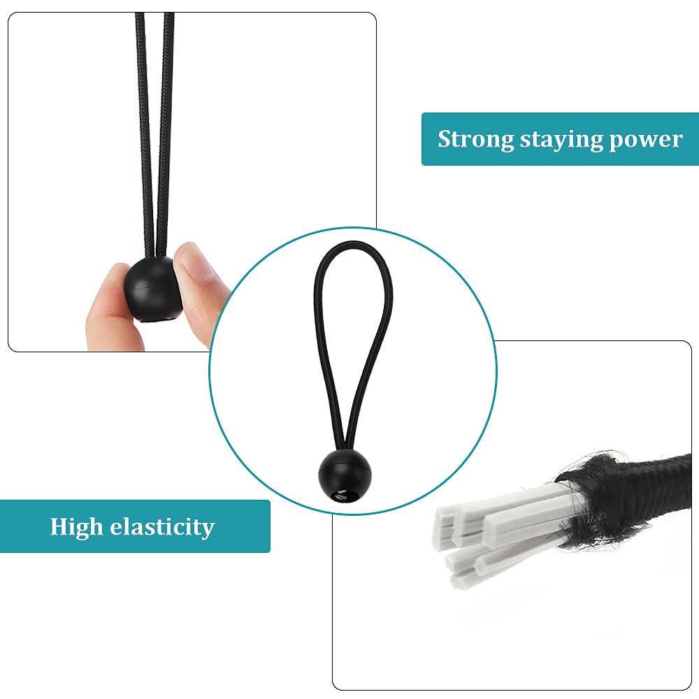 YIXISI 15 Pezzi Bungee Ball, Elastici Fissaggio, Elastici Sfera, Elastici con Sfera Supporto Elastico per Fissare Pannelli, Padiglioni, Cartelli, Elastici Universali, 15cm