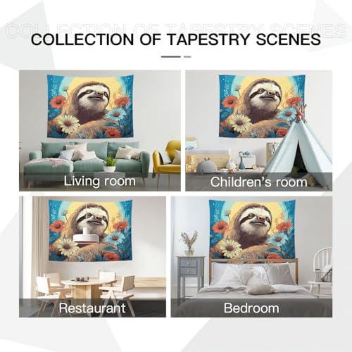 Tapiz de perezoso psicodélico de 150x230cm para decorar tu dormitorio 5