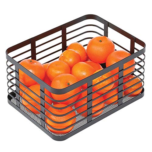 mDesign - Draadmand - opbergmand- voor diverse items - voor keuken, slaapkamer, badkamer - metaal - 40,6 x 30,5 x 15,2 cm - wit - per 4 stuks verpakt