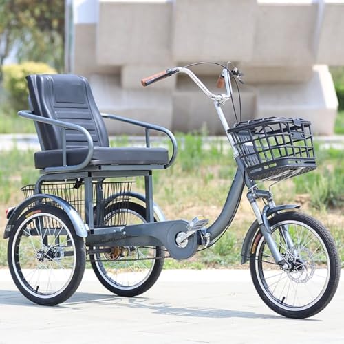 Triciclo para Adultos y Mayores, Asiento con Respaldo, Frenos delanteros y Suspensión miniatura 1
