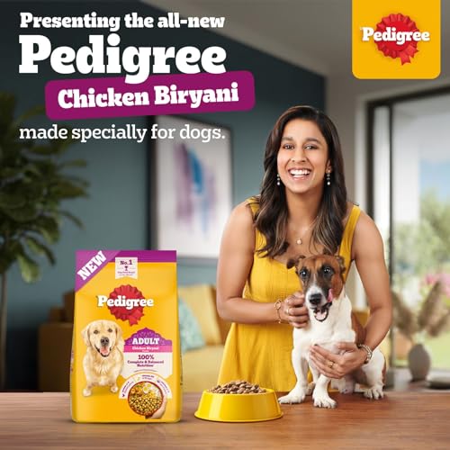 Image of Pedigree Adult Dry Dog Food, New Chicken Biryani Flavour, 2.8kg, Protein of 4 Chicken Pieces, Vitamin D3 of 6 Eggs, Calcium of 7 Cups of Yogurt, 100% Complete and Balanced Nutrition