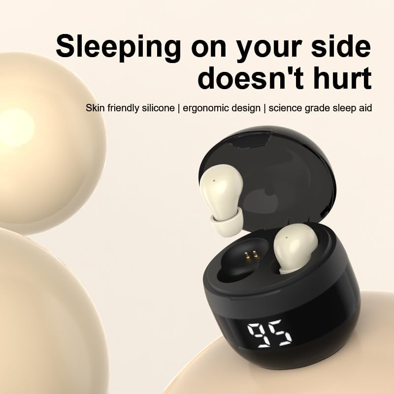 Invisible Earbuds Wireless Bluetooth - Tiny Small Earbuds with Premium Sound Quality, One-Step Auto Pairing, Smart Touch Control - Perfect for Work and Sports (Khaki)