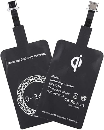Receptor de carga inalámbrico Qi, adaptador de cargador inalámbrico de 5 V 1000 mAh, módulo receptor Qi de carga rápida Plug and Play para teléfono