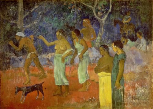 Toile Paul Gauguin Scène de la vie tahitienne tableau impression salon 60x90cm
