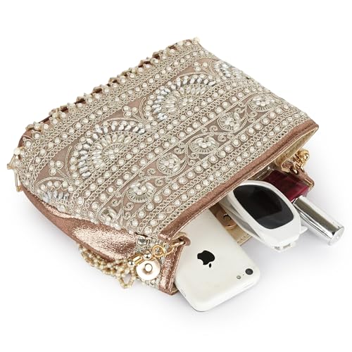 Image of Nevis Stylish Embroidery Unique Desing Traditional Wedding Party Handheld Portli Bag For Women