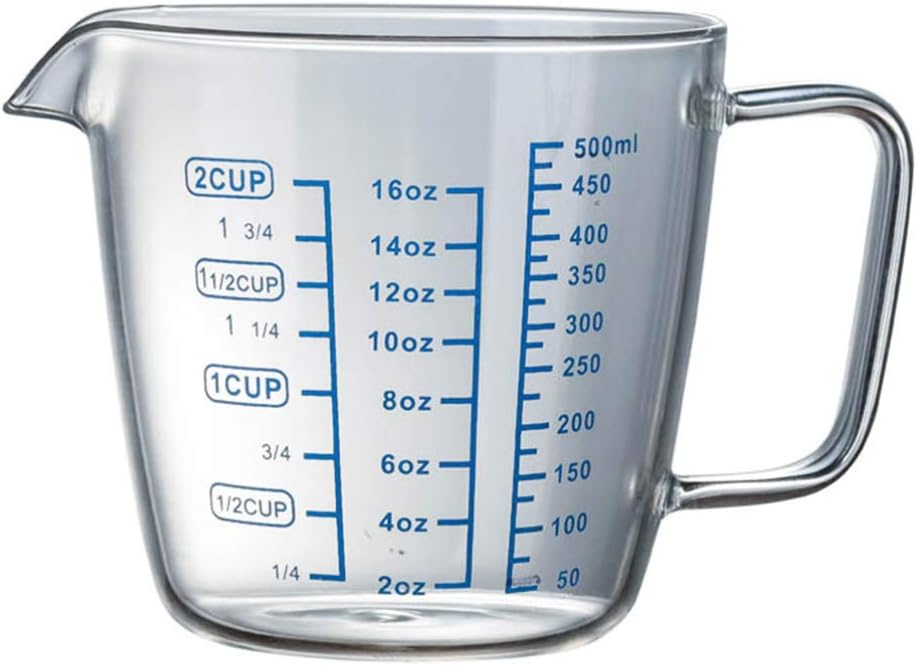 Glass Measuring Cup, Measurement Cups with Handle Glass Milk Cup for Home Cooking Baking Cups (As Shown)