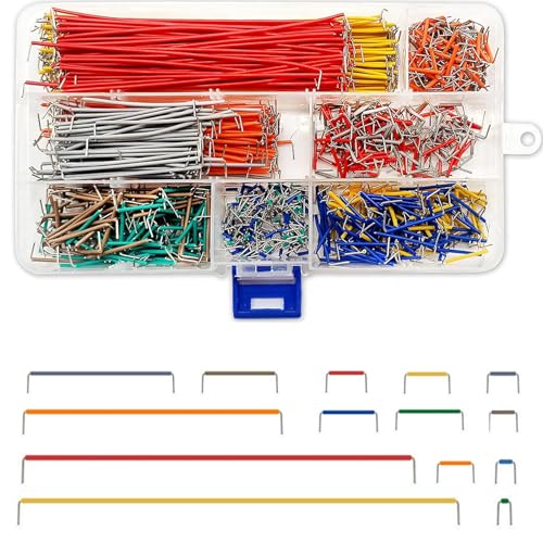 840 Pieces Breadboard Jumper Wires Kit, 14 Lengths Assorted Preformed Jumper Wire 2-125mm, DIY Accessories with Storage Box, Solderless Flexible Breadboard Jumper Cables for Circuit Soldering
