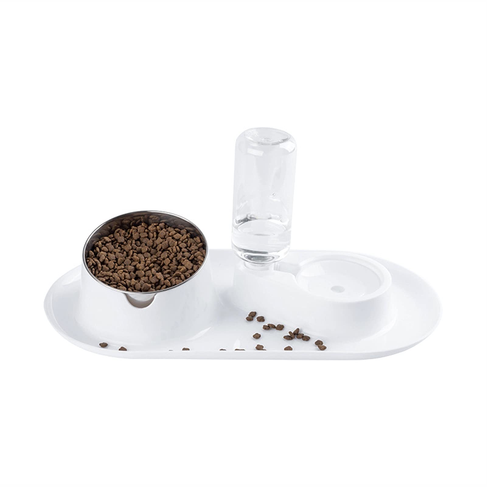 Gatti Ciotole Ciotole automatiche for gatti Doppi ciotole con supporto alzato for animali domestici e ciotole for acqua for cani alimentatori ciotola for cani in acciaio inox Mangiatoia per Gatti