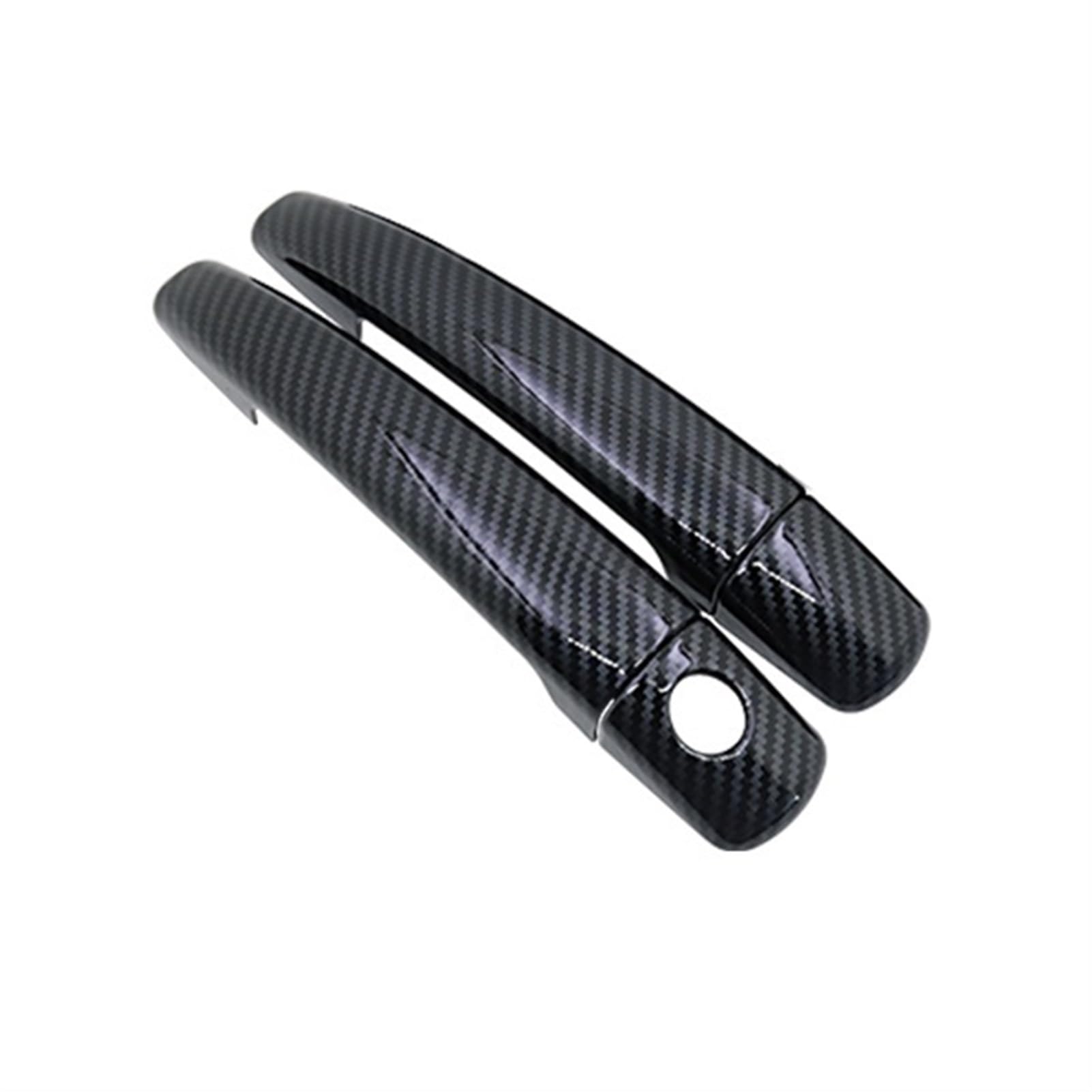 Qunfd 2Handle 1 Keyhole Carbon Fiber Door Handle Cover Fit For Peugeot 208 Mk1 A9 2012 2013 2014 2015 2016 2017 2018 Car Accessories Style Sticker(2Handle 1 Keyhole)