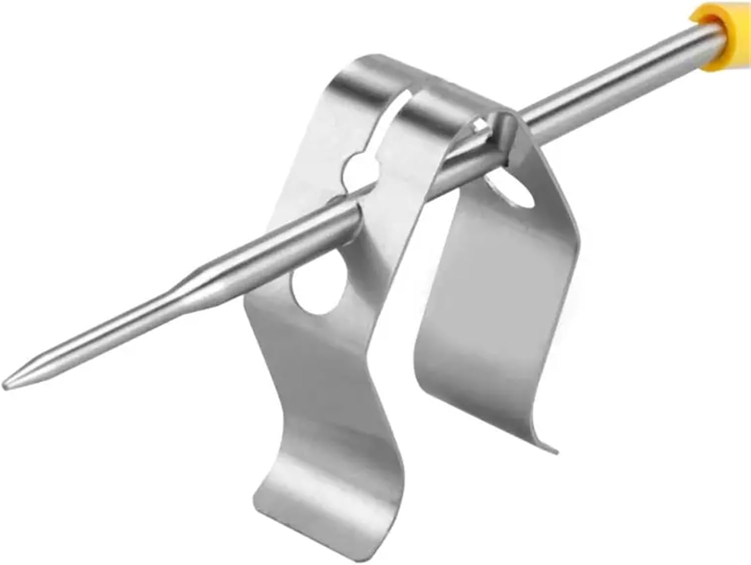 Temperature Probe Clip Stainless Steel Thermometer Holder Probe Clips BBQ 3 Holes for Fixing Clips for BBQ Grill Oven