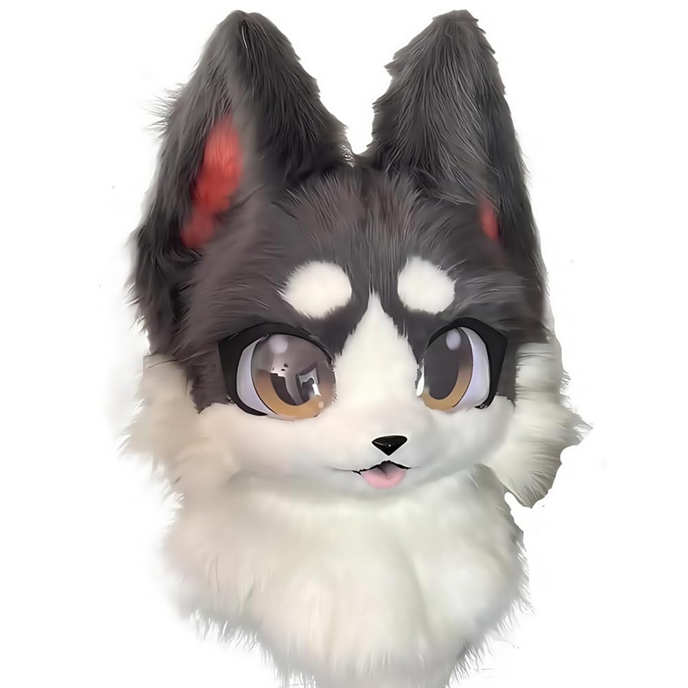 Fursuits head cat furry head cute dog head halloween role-playing costume cosplay comic exhibition animal masks (small, B)