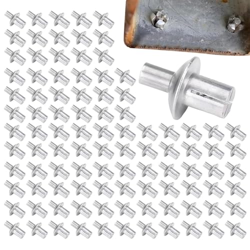 Generic 100pcs Aluminum Blind Rivet, Hammer Drive Rivets, Half Round Head Hammer Drive Blind Rivets, Aluminum Core Rivets, Knock Type Expansion Rivets For Home, Electronic, Precision