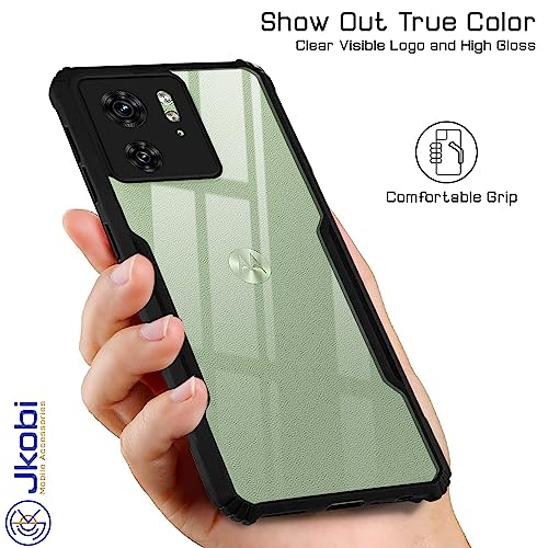 Image of Jkobi Back Cover Case for Motorola Moto Edge 40 (Shockproof with Polycarbonate Clear Panel | Professional Black)