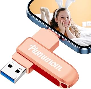 Photo Stick for iPhone USB Flash Drive 64GB,Plumunom iPhone USB Storage Flash Drive Save More Photos and Videos.High Speed USB 3.0 Flash Drive for iPhone Compatible with iPhone/iPad/Android/PC.(Pink)…