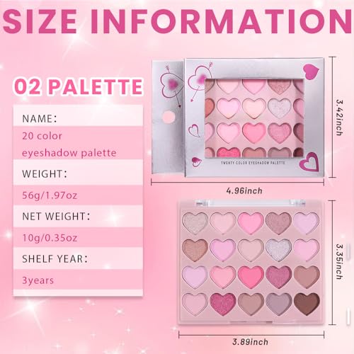 Image of SUAKE Nude Pink Eyeshadow Palette, Matte & Shimmer, High Pigmented 20 Colors Brown Purple Eye Shadow Primers for Eye Makeup, Korean Powder Palet de sombras de ojos(02)