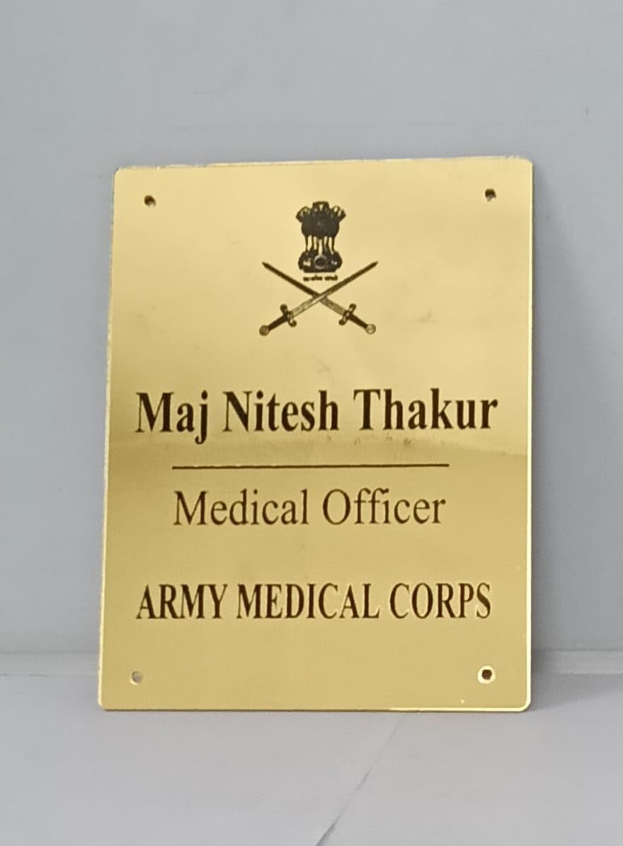 Acrylic Name Plate, 6x8 Inch, Customizable Door sign bord for Home n Offices with customised Logo-image-34