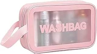 شنطة تنظيم وتخزين مستحضرات التجميل وأدوات الحلاقة النظافة والعناية الشخصية مقاوم للماء شفاف