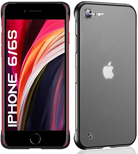 Image of REALCASE iPhone 6s Back Cover | Stylish Frameless Matte TPU Bumper | Full Protective Shockproof Case Back Cover for iPhone 6 / 6s (F-Black)
