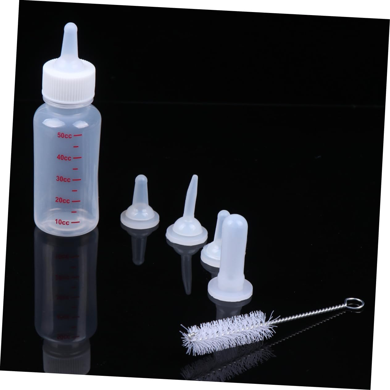 ORFOFE 1set Pet Nursing Bottle Kit for Dogs and Cats Feeding Bottles Replacement Nipples and Cleaning Brush for Pets and Hand Feeding