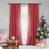 MYSKY HOME Crushed Voile Sheer Curtains for Living Room Back Tab and Rod Pocket Window Treatment...