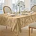 Newbridge Barcelona Damask Fabric Tablecloth, 60 x 84 Inch Oval, Gold – No Iron, Soil Resistant Table Cover for Dining, Parties and Holidays