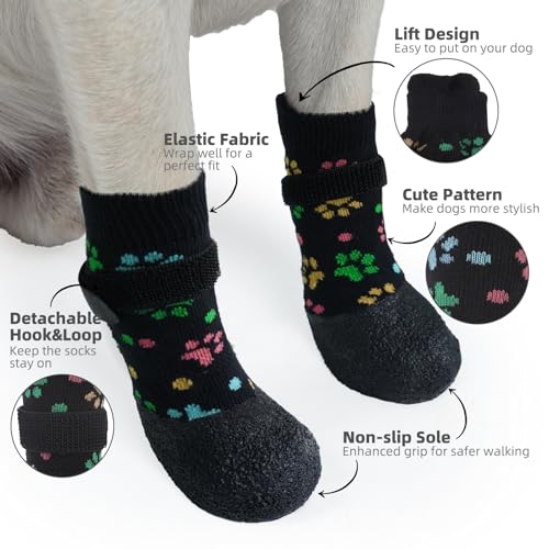PUPTECK Sapatos Antiderrapantes para Cães Em Pavimento Quente/Frio, Botas para Idosos, Botas de Borr