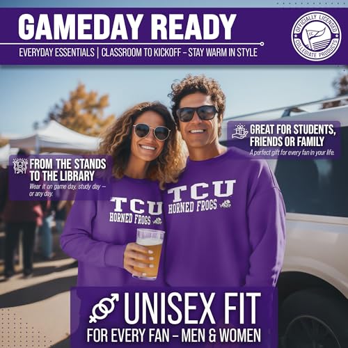 Image of NCAA College Sweatshirt Fleece Crewneck Pullover for Men and Women | Officially licensed NCAA college gameday crewneck pullover - 9 oz fleece lined sweatshirt with arch and logo design