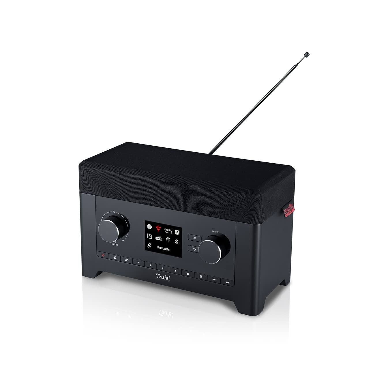 Teufel Radio 3SIXTY DAB+ Internet Radio Stereo Lautsprecher Musik 360-Grad-Sound Dank Dynamore Bluetooth Weckfunktion Subwoofer Speaker Schwarz