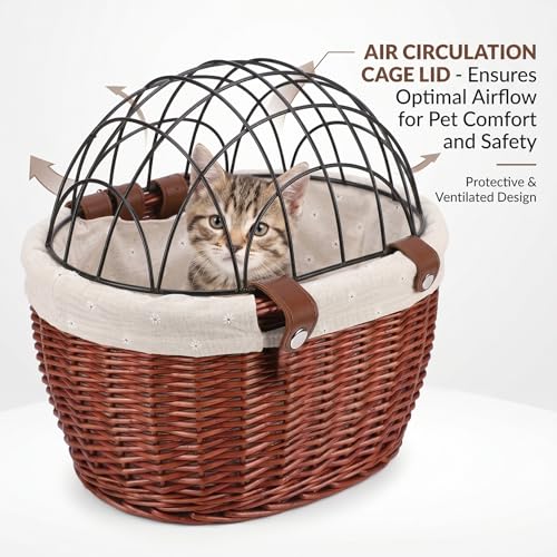Panier pour chien pour vélo anti-chute avec grille en fer robuste - 7