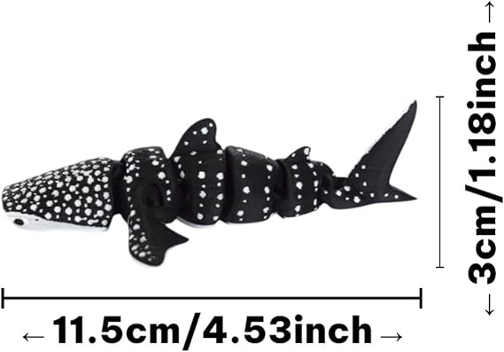 3d Printed Figurine, Articulated Joints Keepsake, Animal Themed 3d Printing Shark, Decorative Collectible Gift for Living Room Bedroom Dorm Bookshelf Teens Boys Girls Adults Students