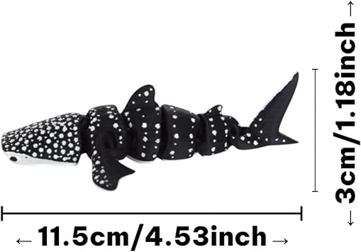 3d Printed Figurine, Articulated Joints Keepsake, Animal Themed 3d Printing Shark, Decorative Collectible Gift for Living Room Bedroom Dorm Bookshelf Teens Boys Girls Adults Students